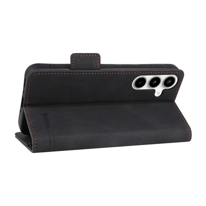 For Samsung Galaxy A55 5G Magnetic Case Leather Wallet Phone Cover with Hardware Decor