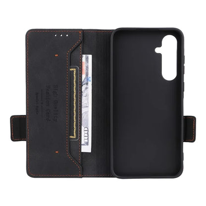 For Samsung Galaxy A55 5G Magnetic Case Leather Wallet Phone Cover with Hardware Decor