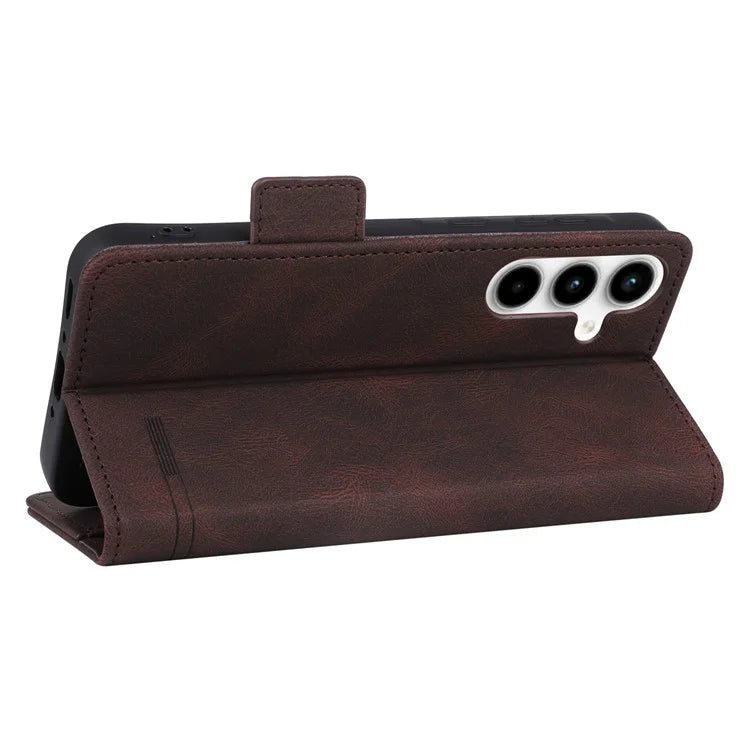 For Samsung Galaxy A35 5G Case Anti-scratch Hardware Decor Leather Phone Stand Cover