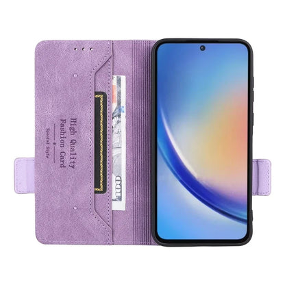 For Samsung Galaxy A35 5G Case Anti-scratch Hardware Decor Leather Phone Stand Cover