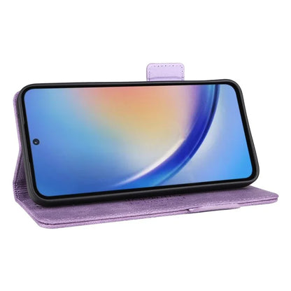 For Samsung Galaxy A35 5G Case Anti-scratch Hardware Decor Leather Phone Stand Cover