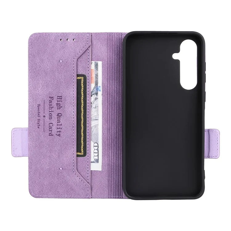 For Samsung Galaxy A35 5G Case Anti-scratch Hardware Decor Leather Phone Stand Cover