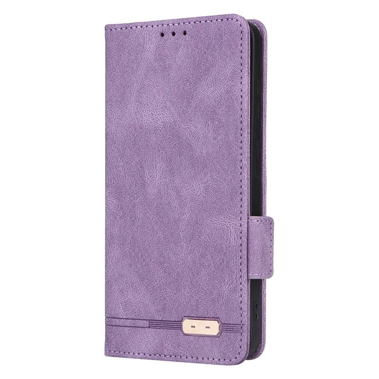 For Samsung Galaxy A35 5G Case Anti-scratch Hardware Decor Leather Phone Stand Cover