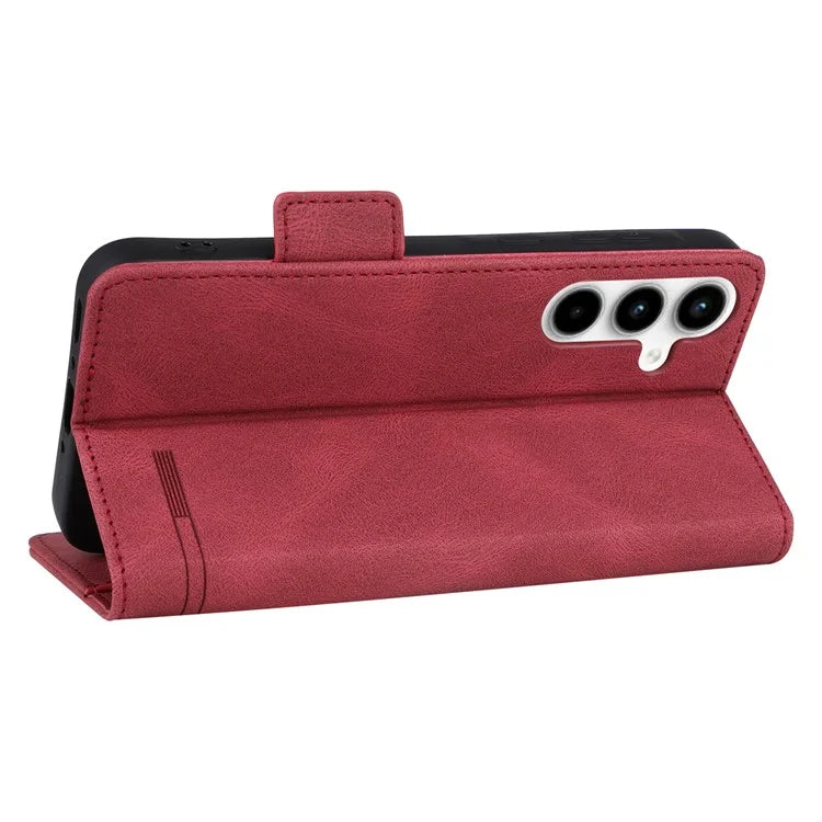 For Samsung Galaxy A35 5G Case Anti-scratch Hardware Decor Leather Phone Stand Cover