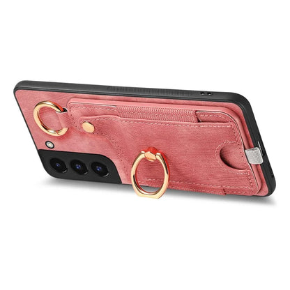 For Samsung Galaxy S22+ 5G Case with Card Holder Leather Back Cover Car Mount Compatible