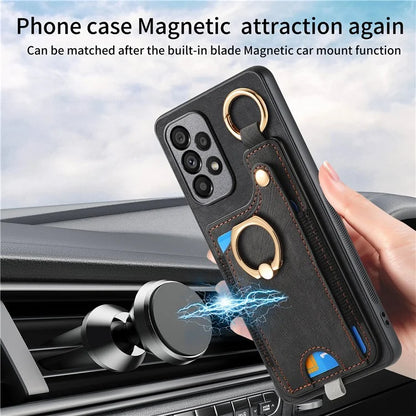 For Samsung Galaxy A53 5G Leather Back Case with Card Holder Shockproof Phone Cover