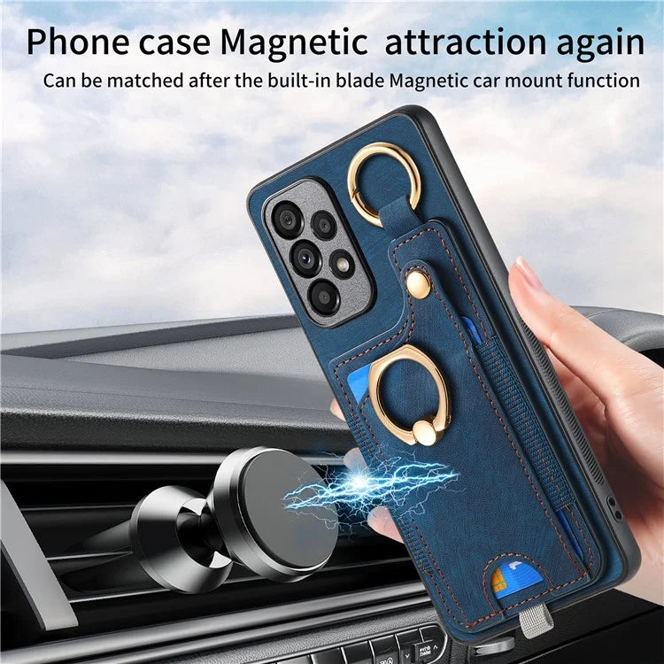 For Samsung Galaxy A53 5G Leather Back Case with Card Holder Shockproof Phone Cover