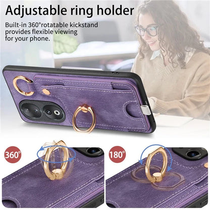 For Honor 90 Case Retro Leather Back Cover Drop-proof Phone Card Bag Kickstand