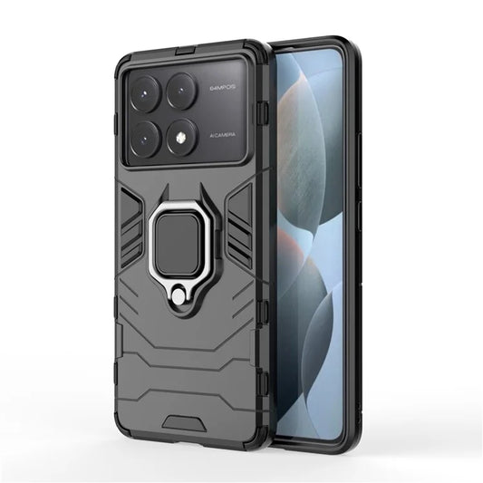 For Xiaomi Redmi K70E 5G / Poco X6 Pro 5G Phone Case PC+TPU Cover Rotation Ring Holder Kickstand