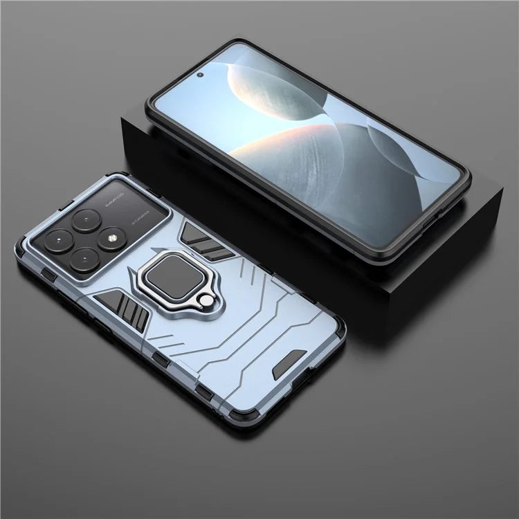 For Xiaomi Redmi K70E 5G / Poco X6 Pro 5G Phone Case PC+TPU Cover Rotation Ring Holder Kickstand