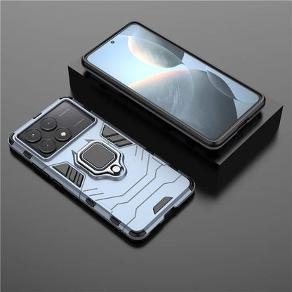 For Xiaomi Redmi K70E 5G / Poco X6 Pro 5G Phone Case PC+TPU Cover Rotation Ring Holder Kickstand