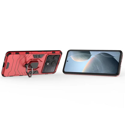 For Xiaomi Redmi K70E 5G / Poco X6 Pro 5G Phone Case PC+TPU Cover Rotation Ring Holder Kickstand