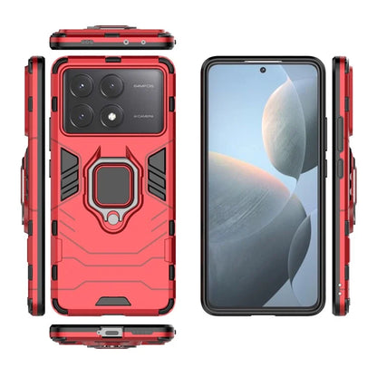 For Xiaomi Redmi K70E 5G / Poco X6 Pro 5G Phone Case PC+TPU Cover Rotation Ring Holder Kickstand