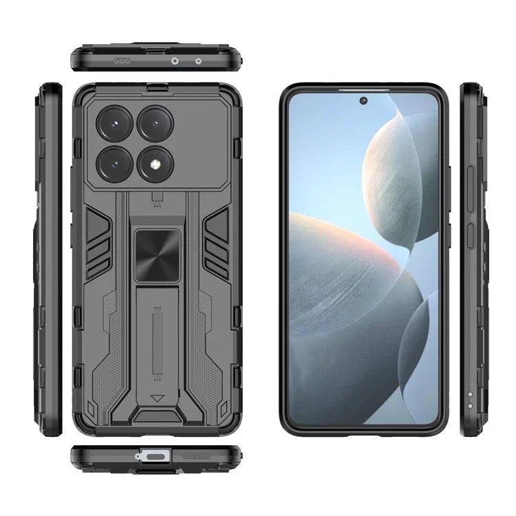 For Xiaomi Redmi K70E 5G / Poco X6 Pro 5G Kickstand Cover Dual Layer Hard PC Soft TPU Shockproof Case
