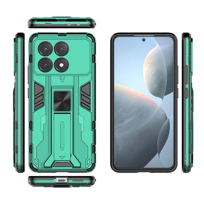 For Xiaomi Redmi K70E 5G / Poco X6 Pro 5G Kickstand Cover Dual Layer Hard PC Soft TPU Shockproof Case