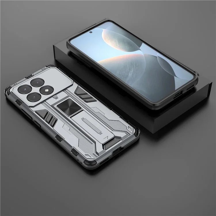For Xiaomi Redmi K70E 5G / Poco X6 Pro 5G Kickstand Cover Dual Layer Hard PC Soft TPU Shockproof Case