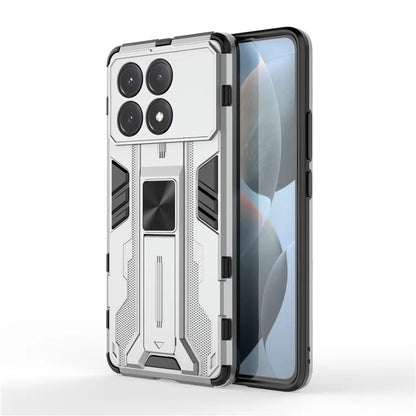 For Xiaomi Redmi K70E 5G / Poco X6 Pro 5G Kickstand Cover Dual Layer Hard PC Soft TPU Shockproof Case