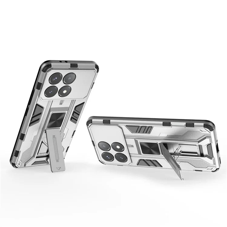 For Xiaomi Redmi K70E 5G / Poco X6 Pro 5G Kickstand Cover Dual Layer Hard PC Soft TPU Shockproof Case