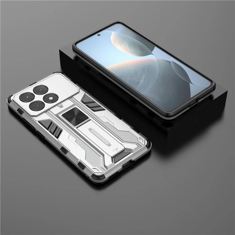 For Xiaomi Redmi K70E 5G / Poco X6 Pro 5G Kickstand Cover Dual Layer Hard PC Soft TPU Shockproof Case
