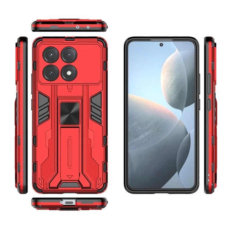 For Xiaomi Redmi K70E 5G / Poco X6 Pro 5G Kickstand Cover Dual Layer Hard PC Soft TPU Shockproof Case