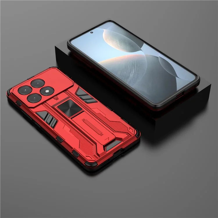 For Xiaomi Redmi K70E 5G / Poco X6 Pro 5G Kickstand Cover Dual Layer Hard PC Soft TPU Shockproof Case