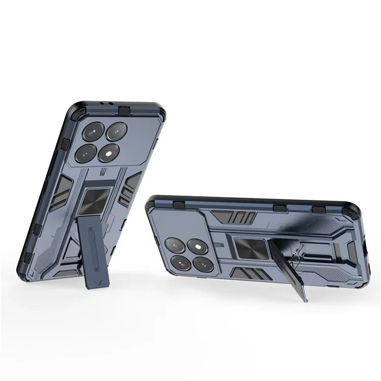 For Xiaomi Redmi K70E 5G / Poco X6 Pro 5G Kickstand Cover Dual Layer Hard PC Soft TPU Shockproof Case