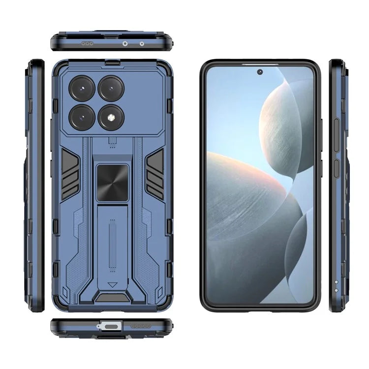 For Xiaomi Redmi K70E 5G / Poco X6 Pro 5G Kickstand Cover Dual Layer Hard PC Soft TPU Shockproof Case