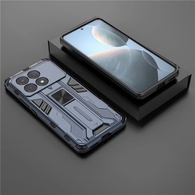 For Xiaomi Redmi K70E 5G / Poco X6 Pro 5G Kickstand Cover Dual Layer Hard PC Soft TPU Shockproof Case