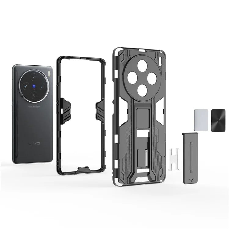 For vivo X100 5G Kickstand Cell Phone Cover Shockproof Protective Case
