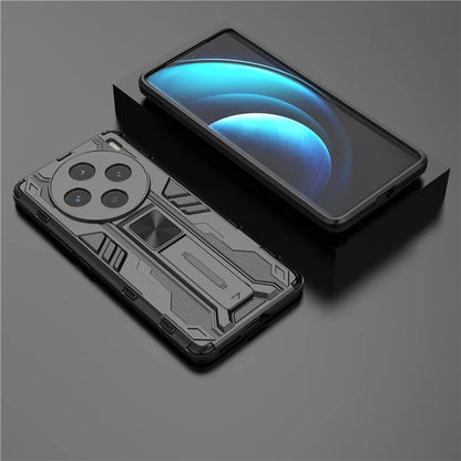 For vivo X100 5G Kickstand Cell Phone Cover Shockproof Protective Case