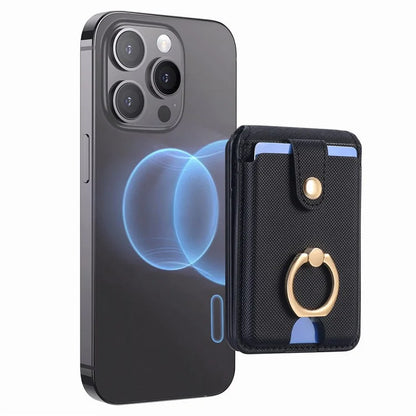 MC-W1 Magnetic Card Holder Compatible with Magsafe with Ring Holder Kickstand Card Case