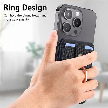 MC-W1 Magnetic Card Holder Compatible with Magsafe with Ring Holder Kickstand Card Case