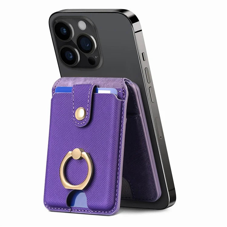 MC-W1 Magnetic Card Holder Compatible with Magsafe with Ring Holder Kickstand Card Case