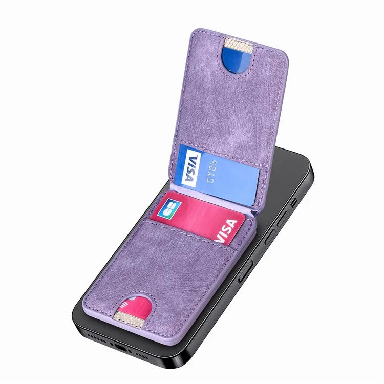 MC-W1 Magnetic Card Holder Compatible with Magsafe with Ring Holder Kickstand Card Case