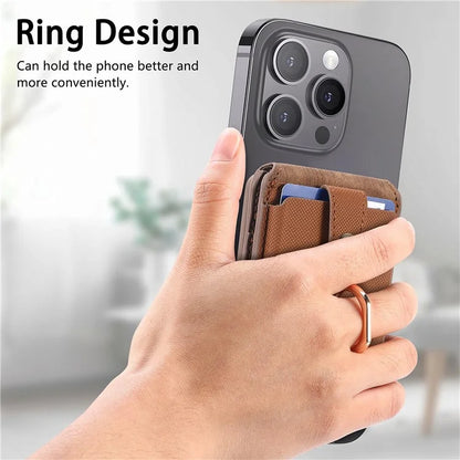 MC-W1 Magnetic Card Holder Compatible with Magsafe with Ring Holder Kickstand Card Case