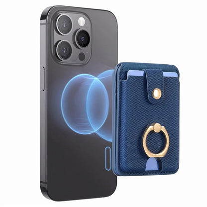 MC-W1 Magnetic Card Holder Compatible with Magsafe with Ring Holder Kickstand Card Case