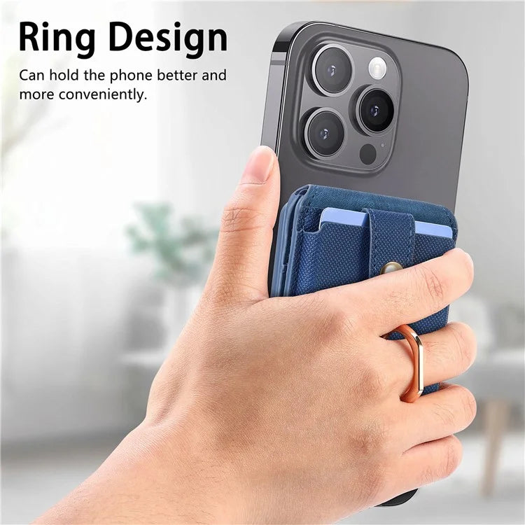 MC-W1 Magnetic Card Holder Compatible with Magsafe with Ring Holder Kickstand Card Case