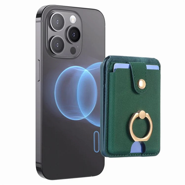 MC-W1 Magnetic Card Holder Compatible with Magsafe with Ring Holder Kickstand Card Case