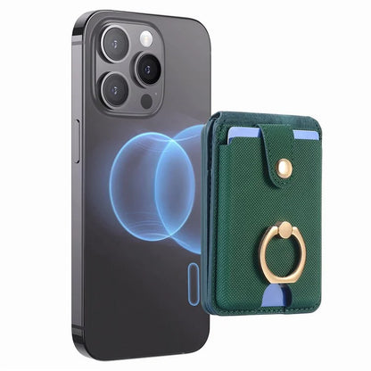 MC-W1 Magnetic Card Holder Compatible with Magsafe with Ring Holder Kickstand Card Case