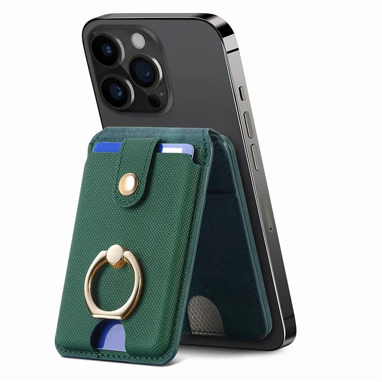 MC-W1 Magnetic Card Holder Compatible with Magsafe with Ring Holder Kickstand Card Case