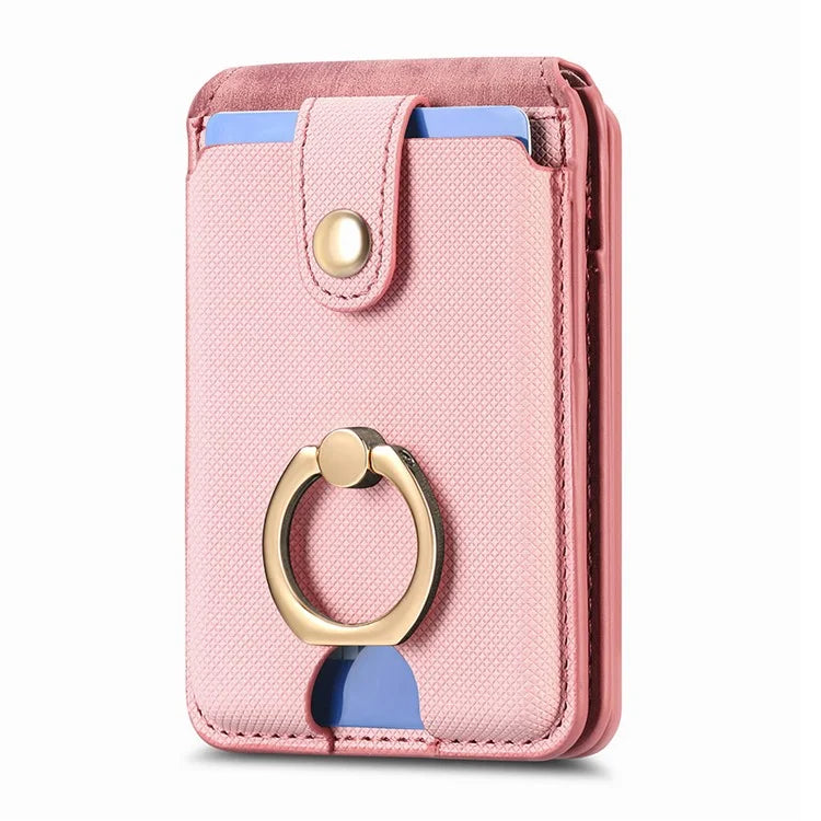 MC-W1 Magnetic Card Holder Compatible with Magsafe with Ring Holder Kickstand Card Case