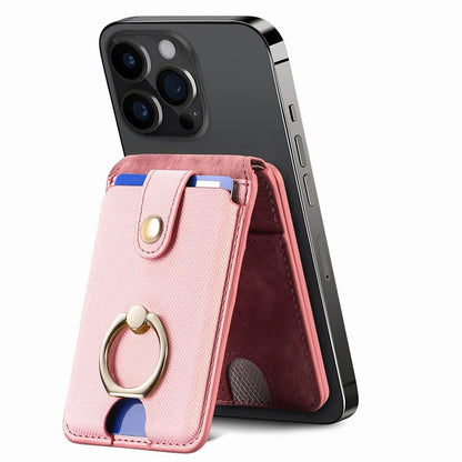 MC-W1 Magnetic Card Holder Compatible with Magsafe with Ring Holder Kickstand Card Case