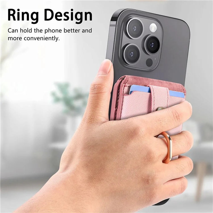 MC-W1 Magnetic Card Holder Compatible with Magsafe with Ring Holder Kickstand Card Case