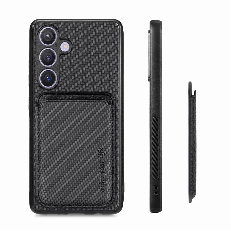 For Samsung Galaxy S24 Back Case Magnetic Card Holder Phone Protective Cover