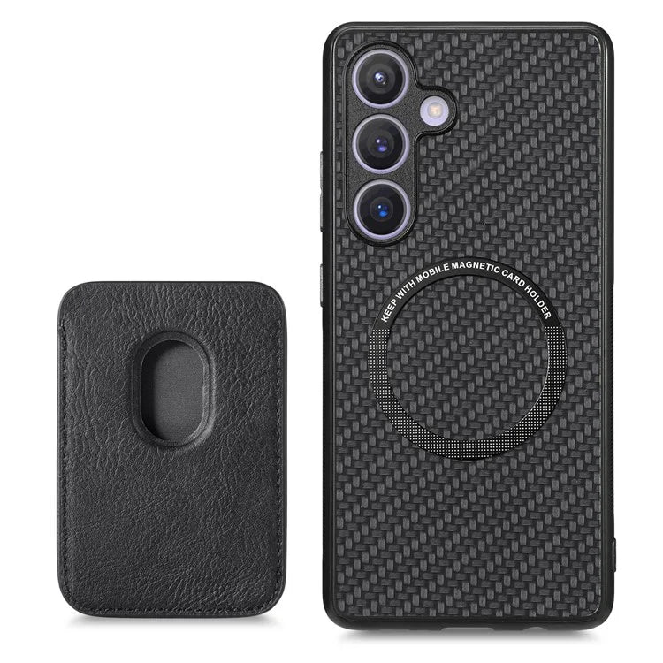 For Samsung Galaxy S24 Back Case Magnetic Card Holder Phone Protective Cover