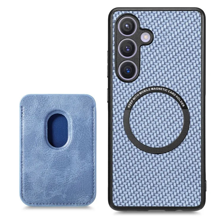 For Samsung Galaxy S24 Back Case Magnetic Card Holder Phone Protective Cover