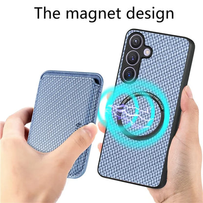 For Samsung Galaxy S24 Back Case Magnetic Card Holder Phone Protective Cover