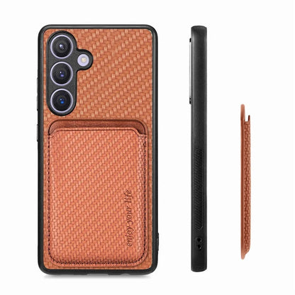 For Samsung Galaxy S24 Back Case Magnetic Card Holder Phone Protective Cover