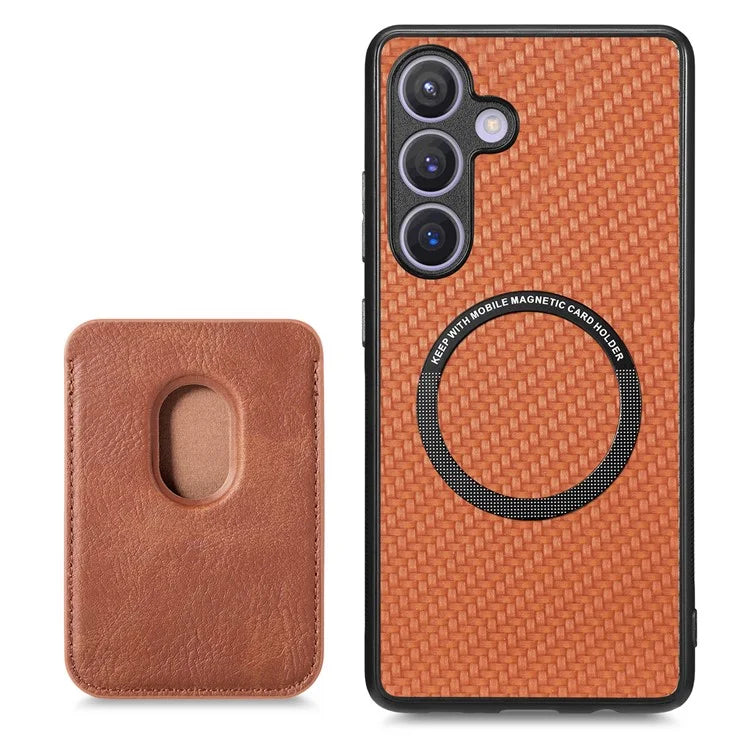 For Samsung Galaxy S24 Back Case Magnetic Card Holder Phone Protective Cover