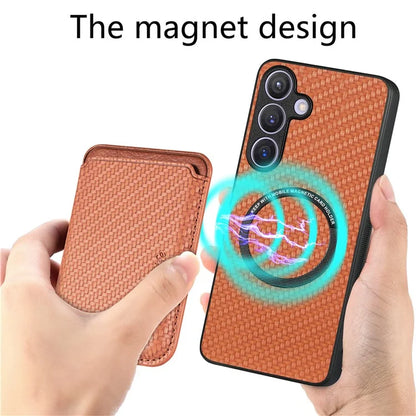 For Samsung Galaxy S24 Back Case Magnetic Card Holder Phone Protective Cover